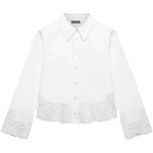 Mint Velvet White Cut Out Detail Cropped Shirt